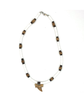 Coco and shell Shark Tooth Necklace