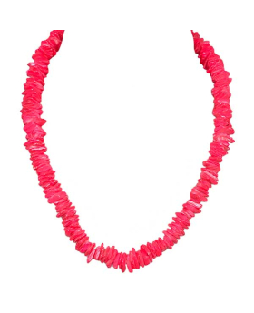 18 inch neon pink chip shell necklace