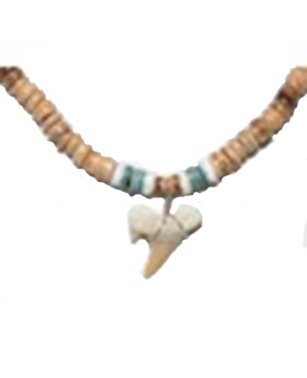 Assorted Coco with Green Shell Shark Tooth Necklace