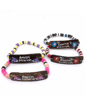 Coco bead ID stretch bracelet with namedrop
