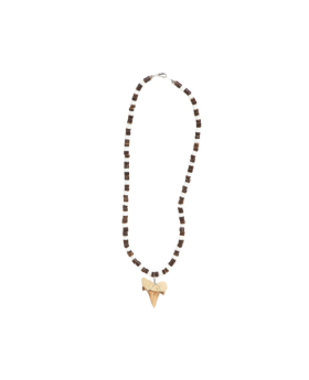 Assorted Coco Bead Faux Shark Tooth Necklace