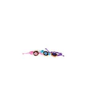 Turtle wood braided ID bracelet with namedrop