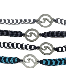 Pewter Wave macrame bracelet