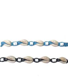 Cowrie Shells on adjustable cord bracelet
