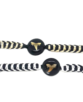Shark Tooth in Resin on macrame bracelet