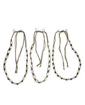 Shell Choker with purple/black/brown assorted beads