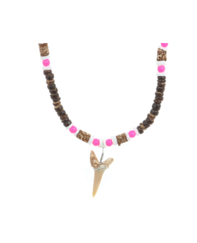 Coco with Neon Bead Shark Tooth Necklace