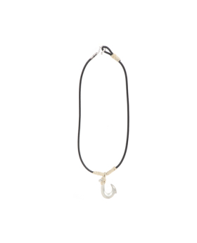 Fish Hook Pewter Pendant Necklace