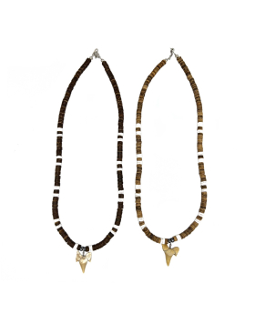 2 Assorted 18 inch Shark Tooth Necklace