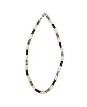 White Brown and Tan Shell 18" Necklace
