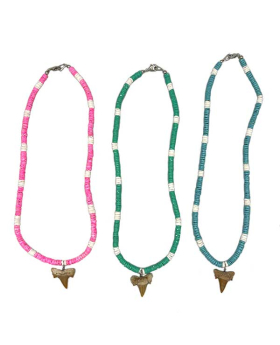 Neon beaded Shark Tooth Necklace