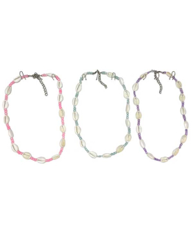 16" Cowrie Necklace with assorted beads