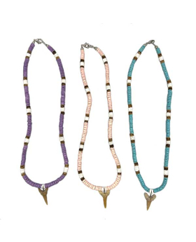 Shell beaded Necklace with Shark Tooth