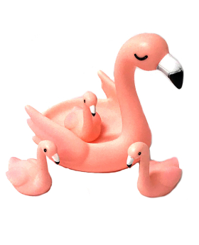 Flamingo family bath toy set