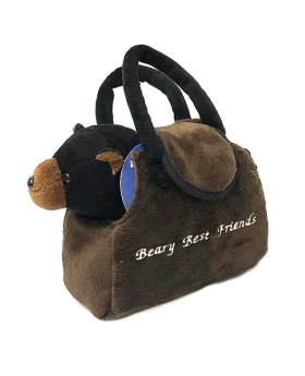 Plush Black Bear in Purse
