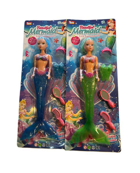 18" Mermaid doll with Accessories 4 colors assorted