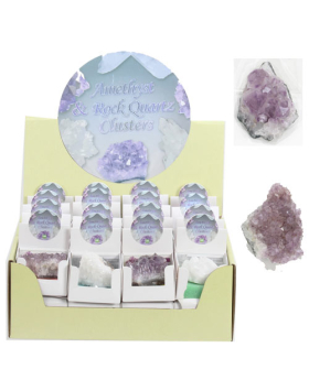 Assorted Amethyst/Quartz Stones Boxed 