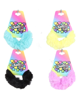 Assorted Color Pom Pom Pony Tail Holder