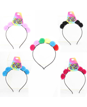 Mini Pom Pom Headbands Assorted Colors