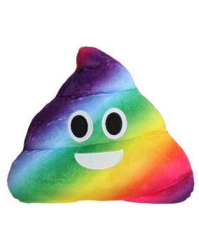 10 inch Plush Rainbow Emoji Poop Pillow