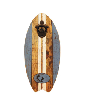  Special Price - Blk/Wht/Nat Surfboard Bottle Opener Wall Plaque