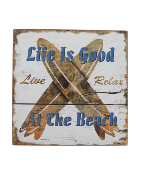 Special Price- Life is Good/ Crossed Surfboards Wood Sign