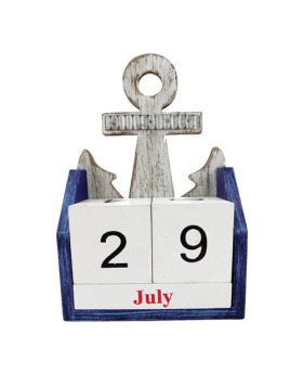 Closeout Wood Anchor Perpetual Desk Calendar