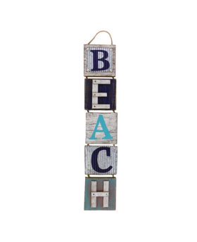 Special Price- Wood/ Metal 5 Section Hanging Sign-Beach