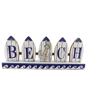 Special Price-  Wood 5 Rowboat/ Wave Standing Sign-Beach