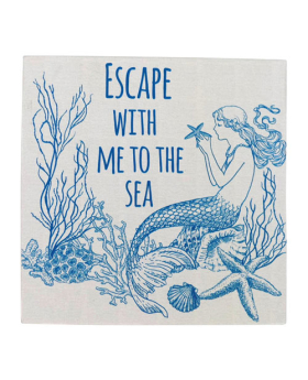 Special Price - White/ Blue Escape With Me/ Mermaid Box Sign