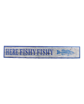 Special Price- Wood Rectangle Sign- Here Fishy Fishy