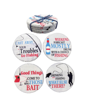 Special Price Set/ 4 ea Fishing Design Stone Coasters