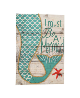 Special Price -  Wood I Must Be A Mermaid Sign w/ Rope Decoration