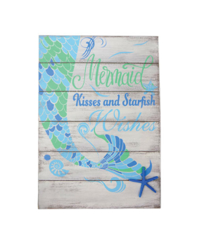 Special Price - Wood Mermaid Kisses/ Starfish Wishes Sign