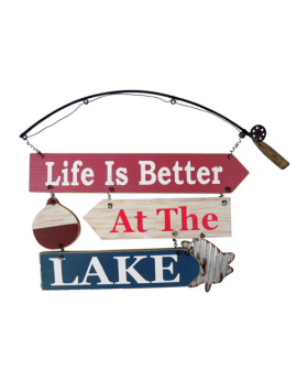 Special Price - Wood Life is Better at Lake/ Fish Sign