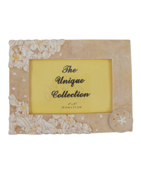 Resin Sand/ Shell Shell Theme 4x6 Pic Frame