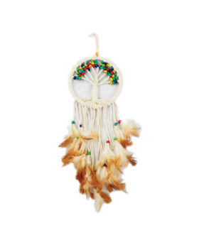 Yarn & Colored Beads Tree of Life Dreamcatcher