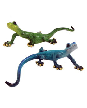 2 Asst Resin Gloss Gecko Figures