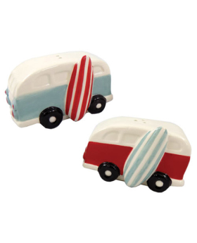 Ceramic Van w/ Surfboard Salt/ Pepper Set