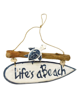 Special Price Wood Life's A Beach Turtle/ Surfboard Sign