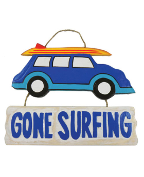 SpecialPrice Wood Woody w/ Gone Surfing Sign 