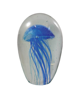 Bicolor GID Blue/ Blue Glass Jellyfish Paperweight