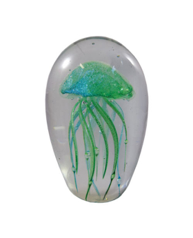 Bicolor GID Blue/ Green Glass Jellyfish Paperweight