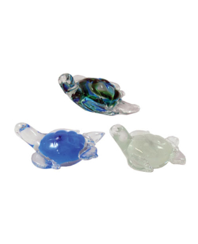 3 Assorted Moulded Back Glass Sea Turtles