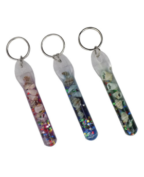 Asst Color Icicle Shell Keyring