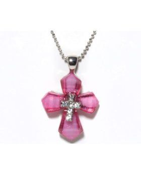 Assorted Acrylic Stone Dual Cross with Rhinestones