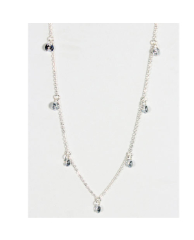 Silver Finish Crystal Drops Necklace