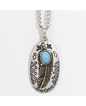 Turq Stone Feather Pendant
