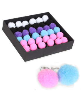 Assorted Pom Pom Adjustable Rings