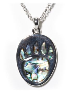 Paua Shell Bear Paw Necklace